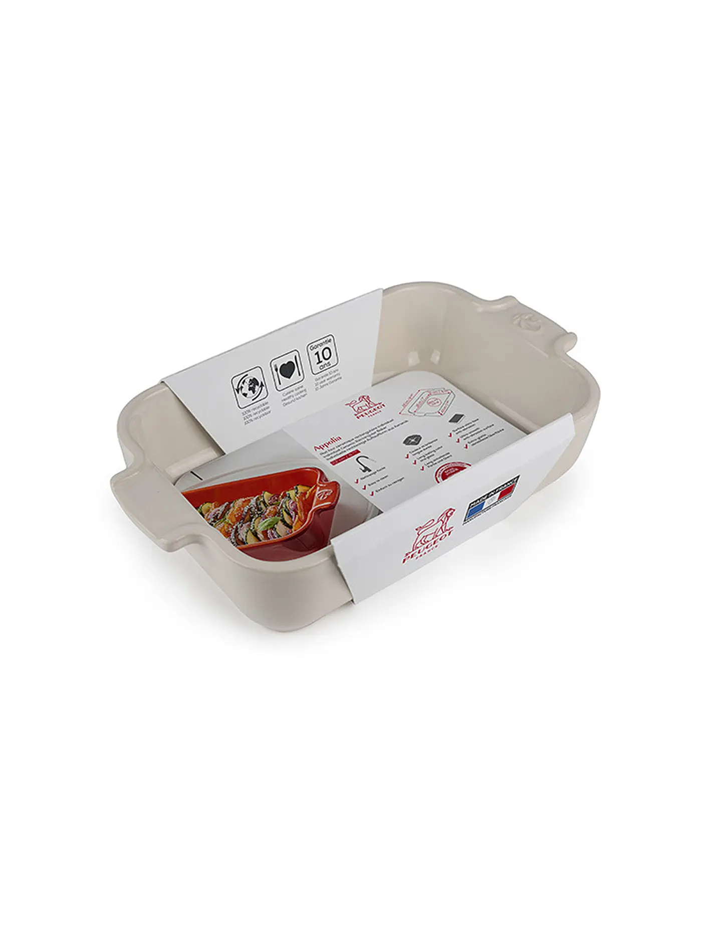 PEUGEOT | Auflaufform aus Keramik Appolia rechteckig Ecru 18x12cm | 